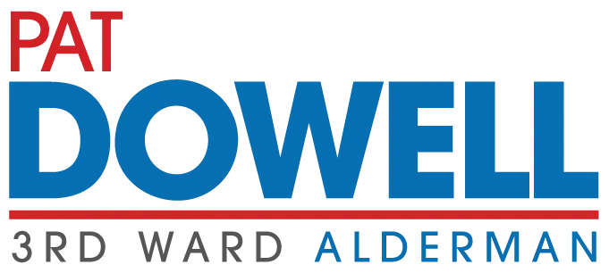 Pat Dowell Red and Blue logo